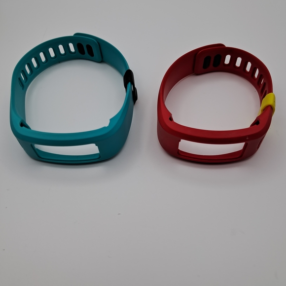 ​Lot of 2 Garmin Vivofit Jr / Jr 2 Replacement Bands - Red & Teal Silicone Strap - Picture 2 of 7